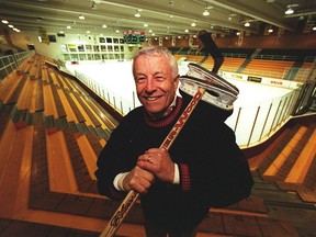 Legendary former University of Alberta Golden Bears men’s hockey coach Clare Drake, pictured in 1999.