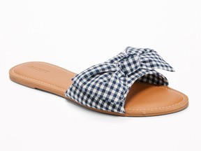 Gingham slides, $22.94 at Old Navy, oldnavy.ca.