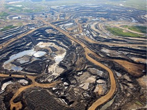 View of Canadian Natural Resources Limited (CNRL) oilsands mining operation near Fort McKay.