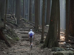 On the way to the top of the Grouse Grind.