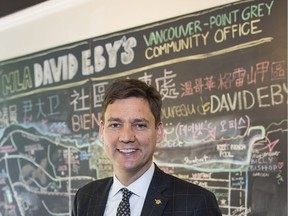 Attorney General David Eby, at his constituency office on West Broadway. Eby, is the so-called “neutral arbiter” of the coming referendum on electoral reform in B.C.