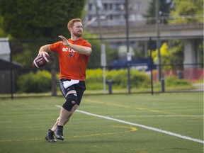 Quarterback Travis Lulay put on a 30-minute show for the B.C. Lions on Friday in Surrey to give the team and onlookers a look at his rehab progress. He will be reporting to the CFL team's training camp on May 20 in Kamloops.