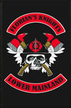 Three-piece “patch” of new firefighters biker club called Florian’s Knights
