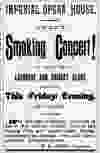 Ad for a “Smoking Concert” at the Imperial Opera House in Vancouver on May 6, 1892.