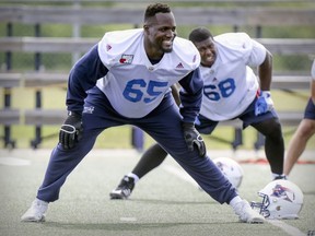 The Montreal Alouettes cut offensive linemen Jovan Olafioye, but the smile returned when the all-star player landed back with the B.C. Lions.