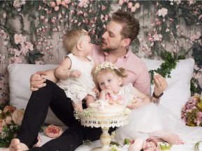 Canadian country music star Brett Kissel is pictured with his two daughters, Mila and Aria.