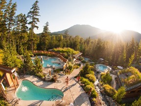 A view of Scandinave Spa in Whistler.