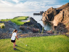 Pack you camera, an extra ball and some nerve for the stunning #17 signature hole at TPC Danzante Bay near Loreto, Mexico.