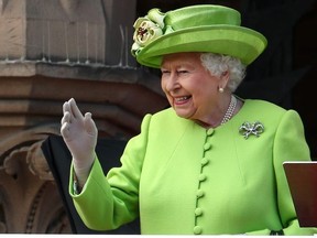 The Queen, The Duchess of Sussex, monarch is accompanied by The Duchess on a visit to Cheshire on their first official Royal engagement together. Featuring: Queen Elizabeth II Where: Chester, United Kingdom When: 14 Jun 2018 Credit: John Rainford/WENN ORG XMIT: wenn34391281