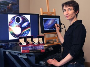 Alexandra Lefort designing the Royal Canadian Mint's latest silver coin from her Vancouver home.