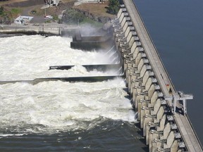 The Dalles Dam on the Columbia River in Oregon.