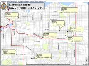 Vancouver police are warning the public to be vigilant after receiving reports of eight “distraction thefts” in the last month.