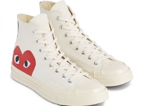 Comme des Garçons Play x Converse high-tops, $180 at Gravity Pope, gravitypope.com.