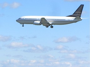A Boeing 737 from Flair Airlines.