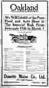 Ad in the Feb. 15, 1913, Vancouver World for an Oakland automobile that was on display at the Imperial Rink in Vancouver.