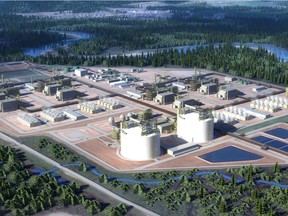 Rendering of the South West side of the proposed LNG Canada facility near Kitimat, B.C.