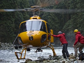 The body of a hiker who was reported missing on Wednesday near Coquitlam has been found. North Shore Rescue volunteers in action with the team's Talon recue helicopter in this file photo.