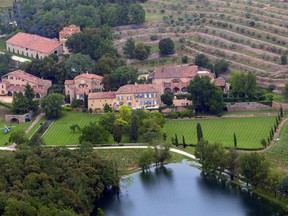 An aerial view taken on May 31, 2008 in Le Val, southeastern France, shows the Chateau Miraval.