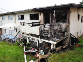 Several people have been displaced after a fire in Burnaby on Saturday evening destroyed a duplex.