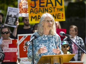 Jean Swanson launched her campaign for city council on Saturday in the heart of Shaughnessy, one of Vancouver's richest neighbourhoods.