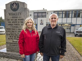 Whalley Legion branch president Tony Moore and the vice president Jill Bilesky outside the current legion building.
