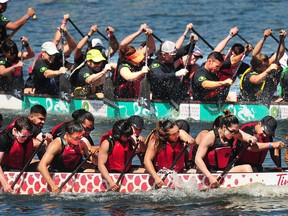 Action from the 29th Annual Vancouver Dragon Boat Festival in False Creek in Vancouver, BC., June 25, 2017.