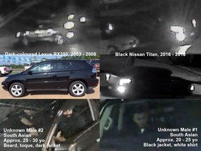 Homicide investigators released in December 2017 these surveillance photos of two cars and two suspects that they have linked to the Dec. 23, 2017 murder of Gavinder Grewal in North Vancouver.