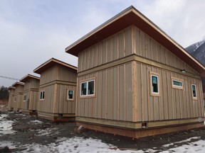 Several tiny homes were built to accommodate homeless members of the Nuxalk First Nation.