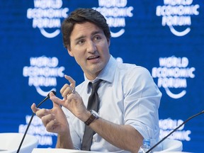 Prime Minister Justin Trudeau attends a session on gender parity in Davos, Switzerland, in 2016.