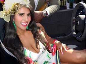 Nisha Khare sampled a $400,000 McLaren 675LT Spyder from Miles End Motors dealer David Bentil's usual lineup of exotic cars at Hastings Racecourse's Deighton Cup event.