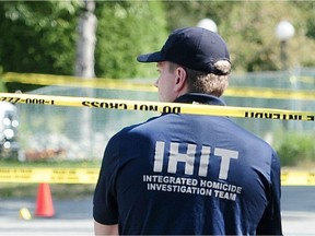 The  Integrated Homicide Investigation Team at a crime scene.