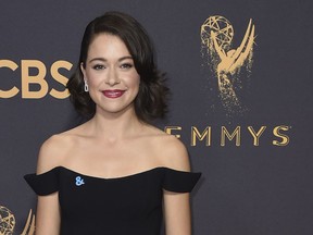 Tatiana Maslany arrives at the 69th Primetime Emmy Awards on Sunday, Sept. 17, 2017, at the Microsoft Theater in Los Angeles.