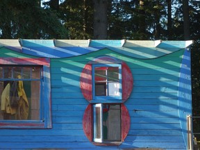 The Blue Cabin by Jeremy Borsos. Photographs were taken for the catalogue for the Blue Cabin Exhibition by Jeremy Borsos and Sue Borsos at grunt gallery, June 15, to July 28, 2018.  [PNG Merlin Archive]