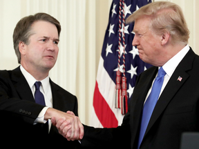 President Donald Trump introduces U.S. Circuit Judge Brett Kavanaugh as his nominee to the United States Supreme Court, July 9, 2018.