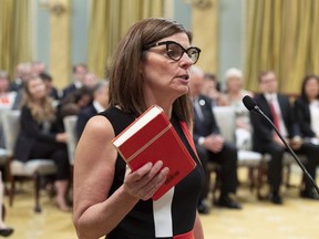 Filomena Tassi is sworn in as Minister of Seniors during a ceremony at Rideau Hall in Ottawa on July 18.