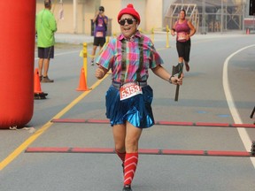 Debra Kato of West Van Run Crew took part in the annual Squamish Days 8K road race last year and paid tribute to the loggers' sports festival with her fun race outfit.