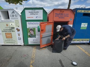 The Big Brothers of Greater Vancouver is facing an anticipated $500,000 loss after removing 180 clothing donation bins across the region.