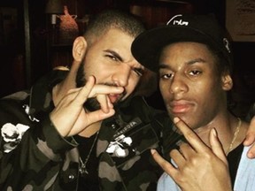 Drake, left, with Toronto rapper Smoke Dawg. (Instagram)