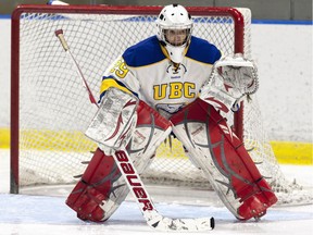 University of B.C. goalie Laura Taylor is shown in a 2015 handout photo.