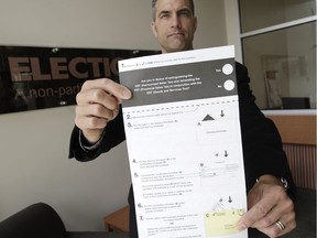 Anton Boegman, now the Chief Electoral Officer in B.C., holds an HST ballot in Victoria on June  10, 2011.