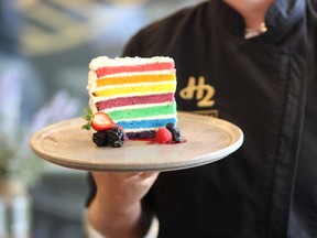 'If You Can't Love Yourself...' Vanilla and White Chocolate Rainbow Cake will be served at The Westin Bayshore's H2 Rotisserie & Bar and H Tasting Lounge's Eat, Drink and Be Prideful.
