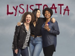 Jennifer Lines, Quelemia Sparrow and Marci T. House in Lysistrata.