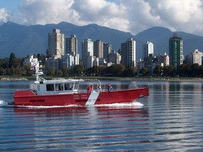 A Canadian Coast Guard vessel in English Bay in 2015.