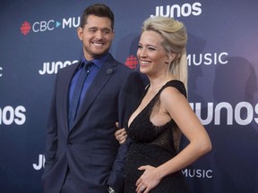 Singer Michael Buble and actress Luisana Lopilato have welcomed their first daughter, who is the couple's third child. The baby was born in Vancouver. Here Buble Lopilato arrive on the red carpet at the Juno Awards in Vancouver on March 25, 2018.