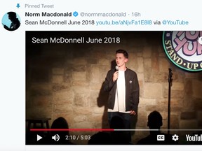 Comedian Norm Macdonald has given Sean McDonnell's budding comedy career a significant boost.