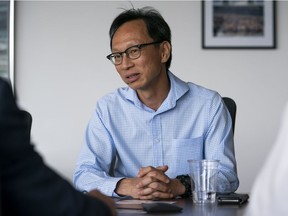 Sen. Yuen Pau Woo meets with the Editorial Board of The Vancouver Sun and The Province on July 31.