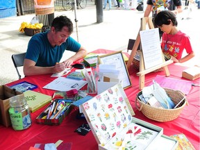 The Post A Letter Social Activity Club gave people an opportunity to write and post a letter to a loved one on Sunday at the 14th annual Car Free Day on Commercial Drive.