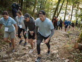Participants of the Climb on their way up the mountain at the 2017 event.
