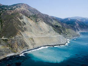 The Dream Drive from Monterey to Morro Bay celebrated the re-opening of the Pacific Coast Highway 1 following 18 months of closure due to a massive landslide at Mud Creek. Above is the .4-kilometre stretch of new highway at the landslide area.