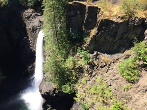 A Dutch tourist in her 60s died Thursday after falling into the water at Elk Falls Provincial Park near Campbell River, police say.